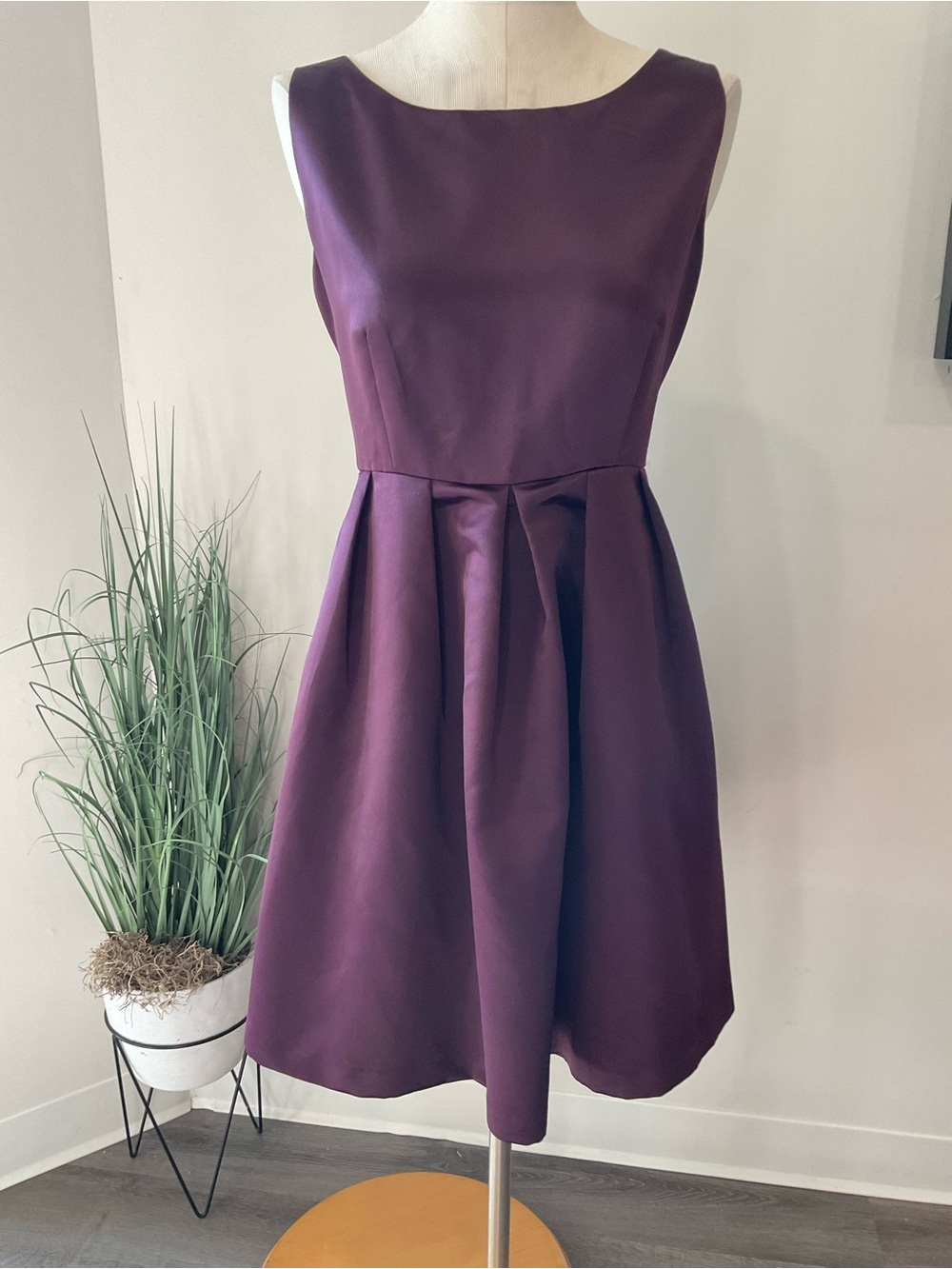 Pink Tartan Sleeveless Purple A-Line Cocktail Dress Size 14